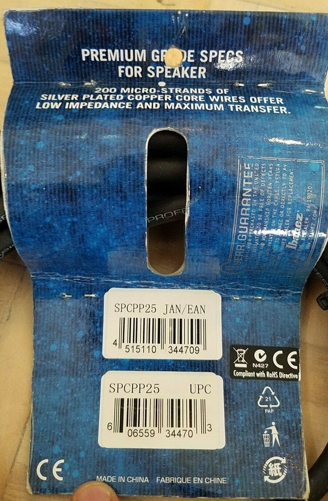Ibanez Speaker Cords -SPCPP25 - Three 25 Foot Cords 