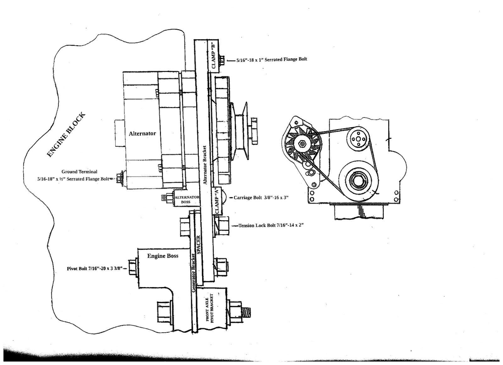 Alternator Bracket, Ferguson TO-20 / TE-20, Generator to Alternator Conversion