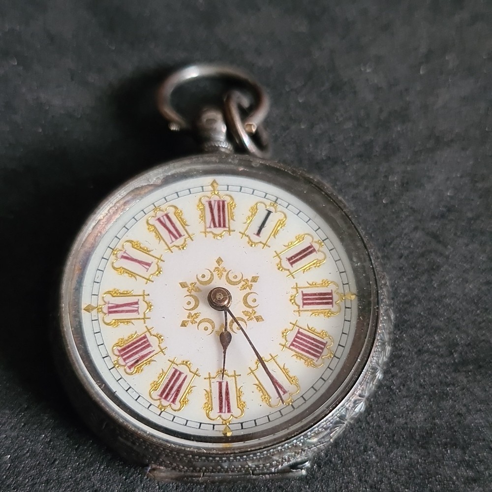 Antique Solid Silver Ladies Pocket Watch c1900 Ref4441