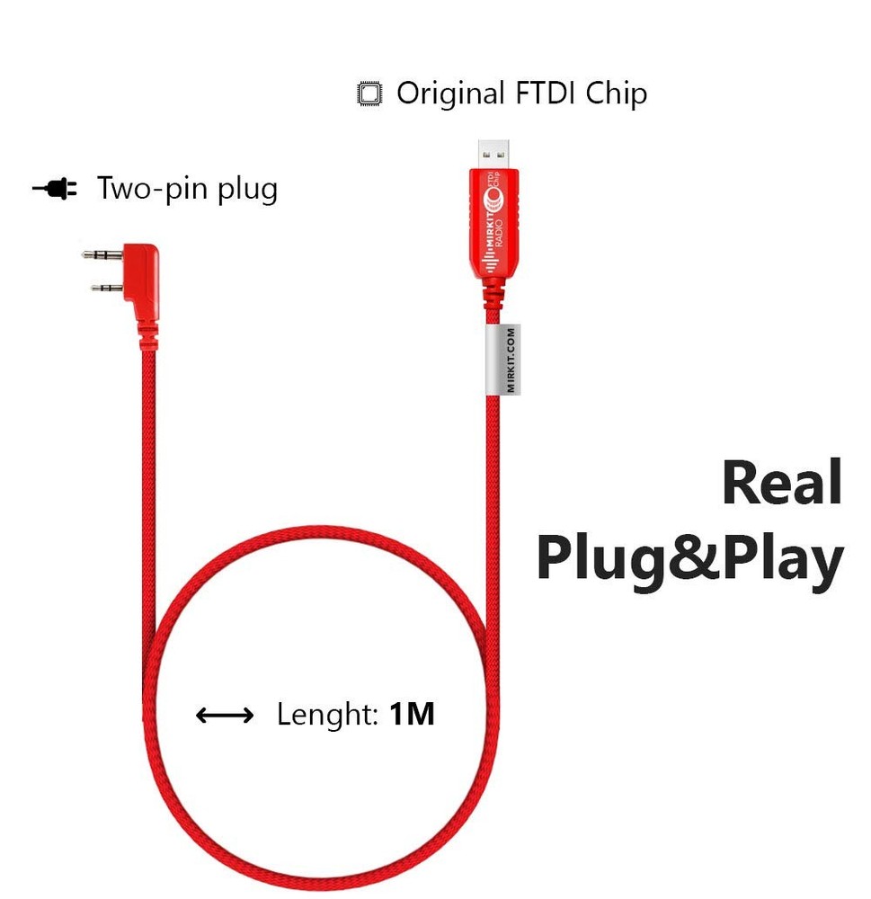 MIRKIT FTDI USB Programming Cable Model 3 Red for Flashing 3