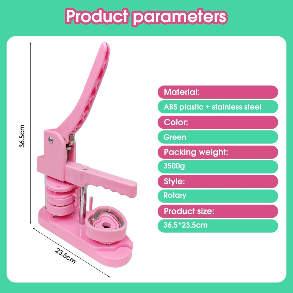 Heart-Shaped Pin Button Maker Press Machine Kit - No Assembly Required DIY Gift