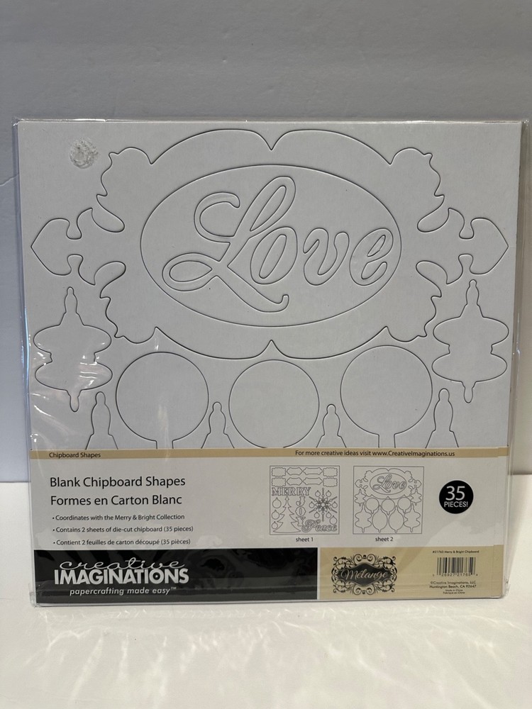 Creative Imaginations Chipboard Shapes Merry & Bright