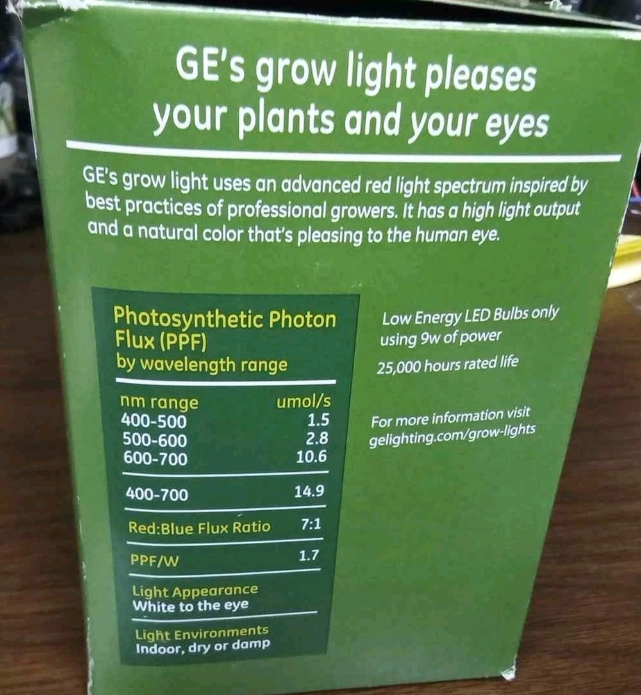 GE Grow Light LED BR30 Medium Base For Flowers & Fruit 9 Watt