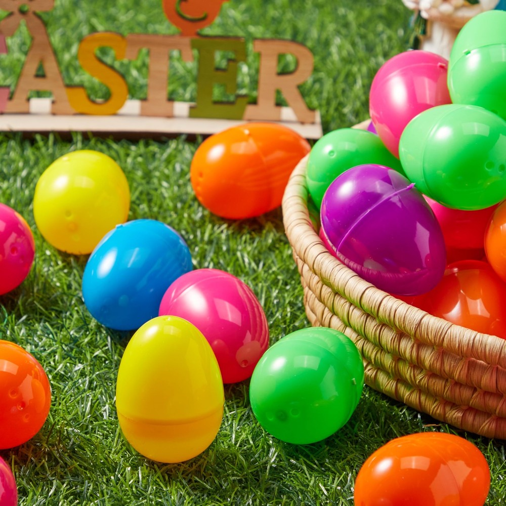JOYIN 200 PCS 2.3" Easter Eggs, Empty Plastic Eggs 200Pack, Multicolor