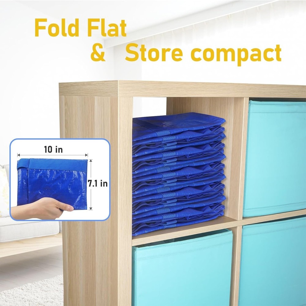 2 Pack Extra Large Heavy-Duty Moving Bags - Zip & Go Storage Solution, Blue