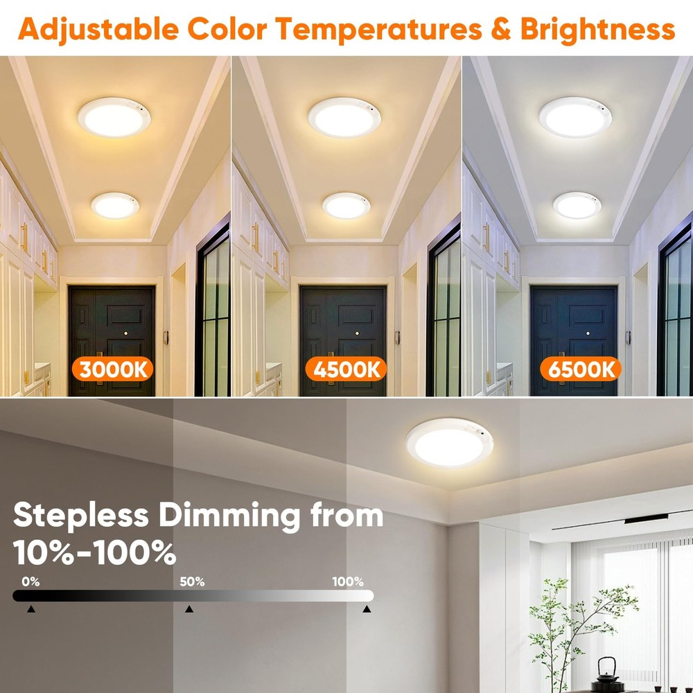 Rechargeable Motion Sensor Ceiling Light with Remote, Battery Operated Ceiling