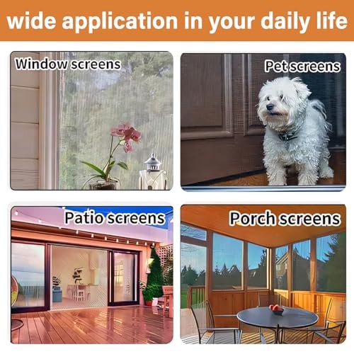 Window Screen Replacement Kit Width:48in Length:158 48*158in Black