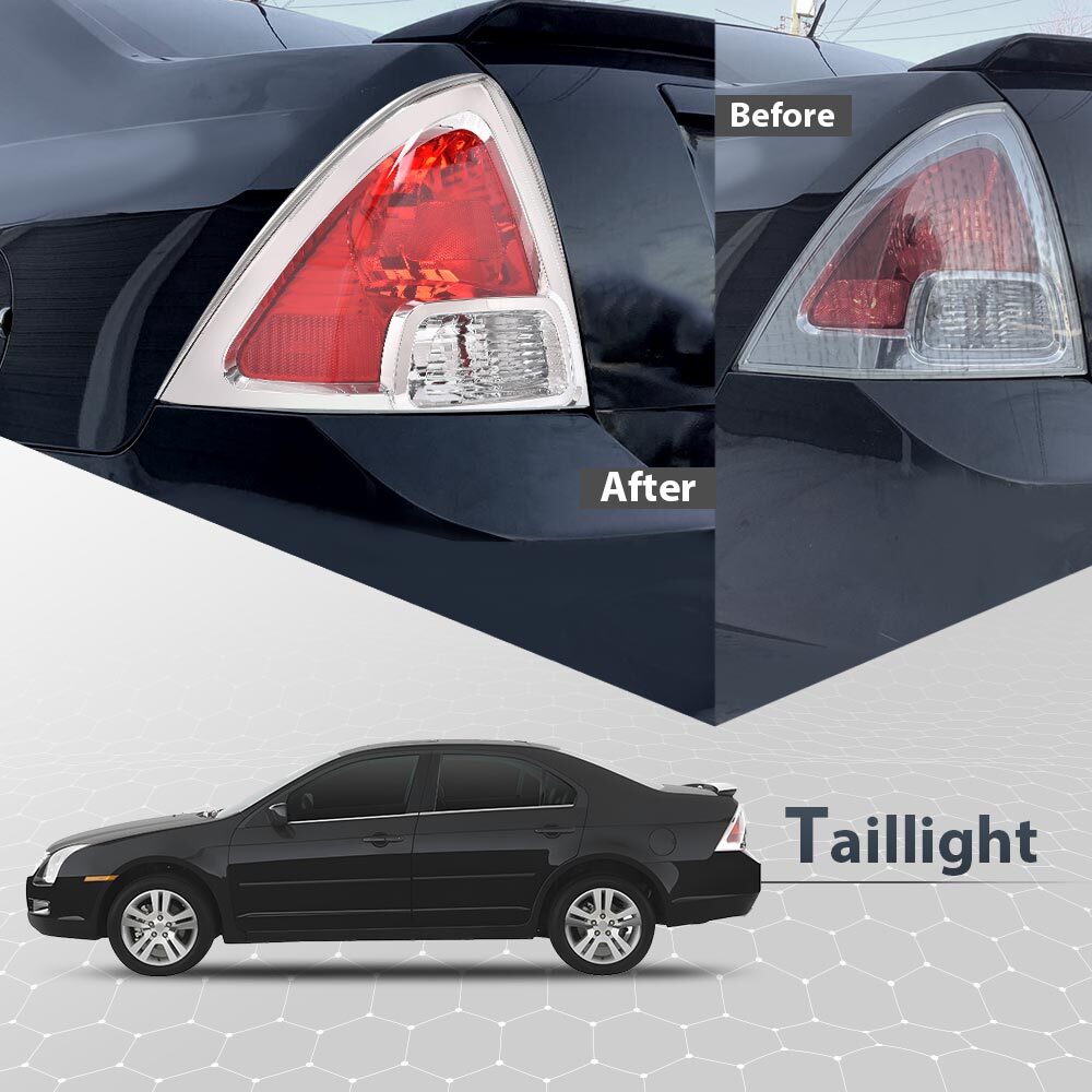 2Pc Tail Light Set Fit For 2006-2009 Ford Fusion Chrome Left and Right Side