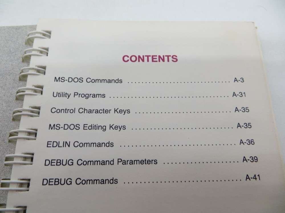 TANDY MS-DOS Quick Reference vintage 1987 computer book reference