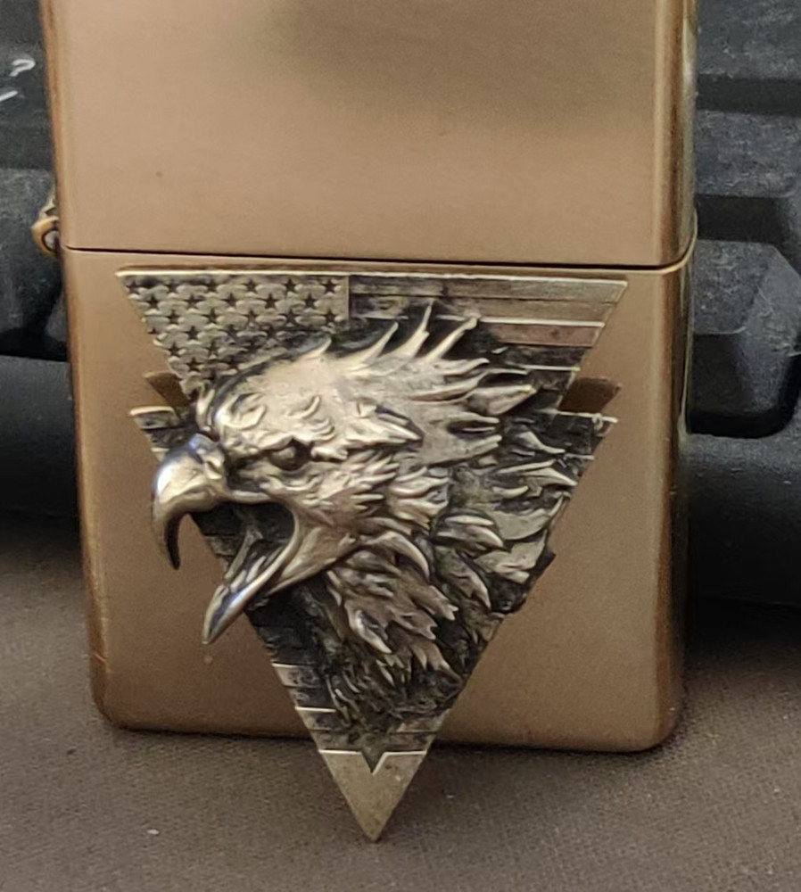 1 piece Lighter accessories Brass Eagle Head Statue DIY sticker