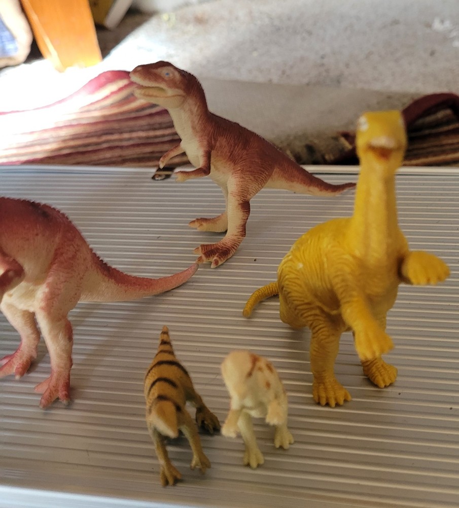 Hard Plastic Dinosaurs. Medium Sized. Set of 9