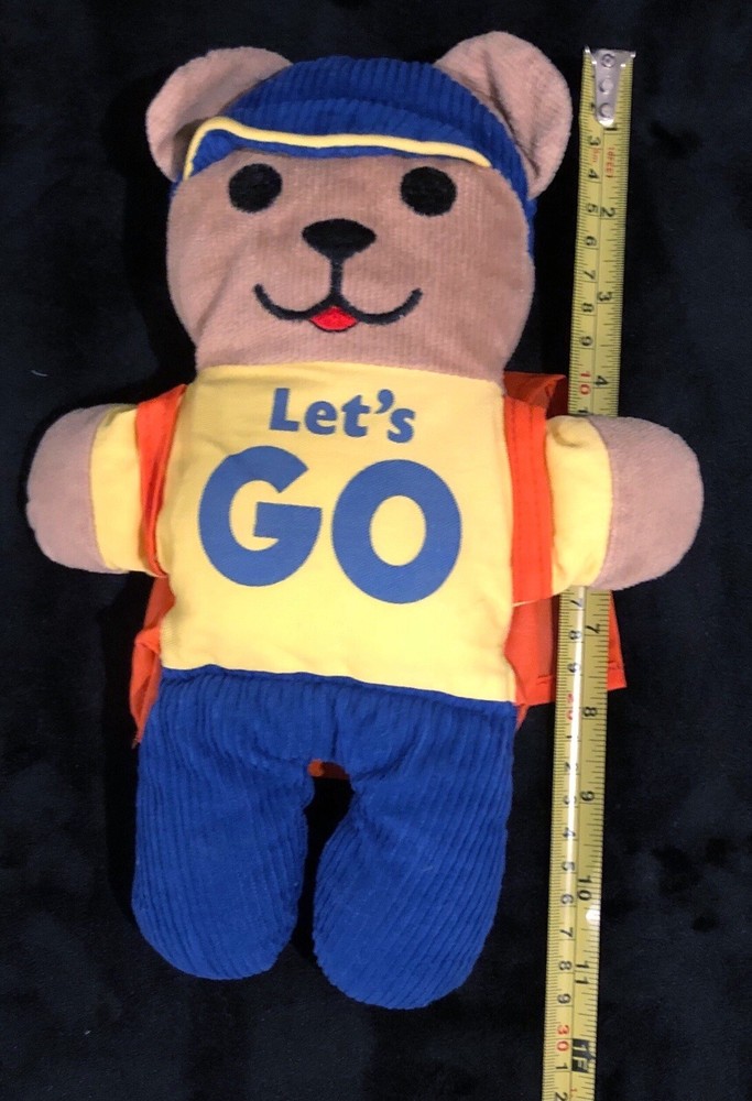 Johnson & and Johnson Backpack Bear Let’s Go Stuffed Plush Back Pack Vintage