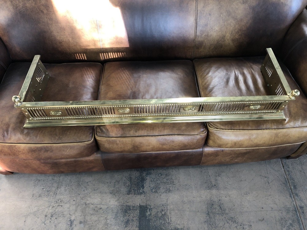 Polished Brass Regency Style Fireplace Fender