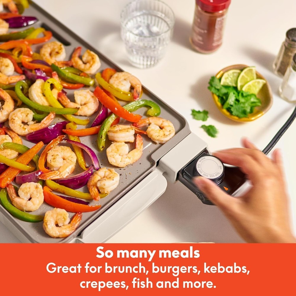 "Presto Electric Griddle With Removable Handles, Black, Black "
