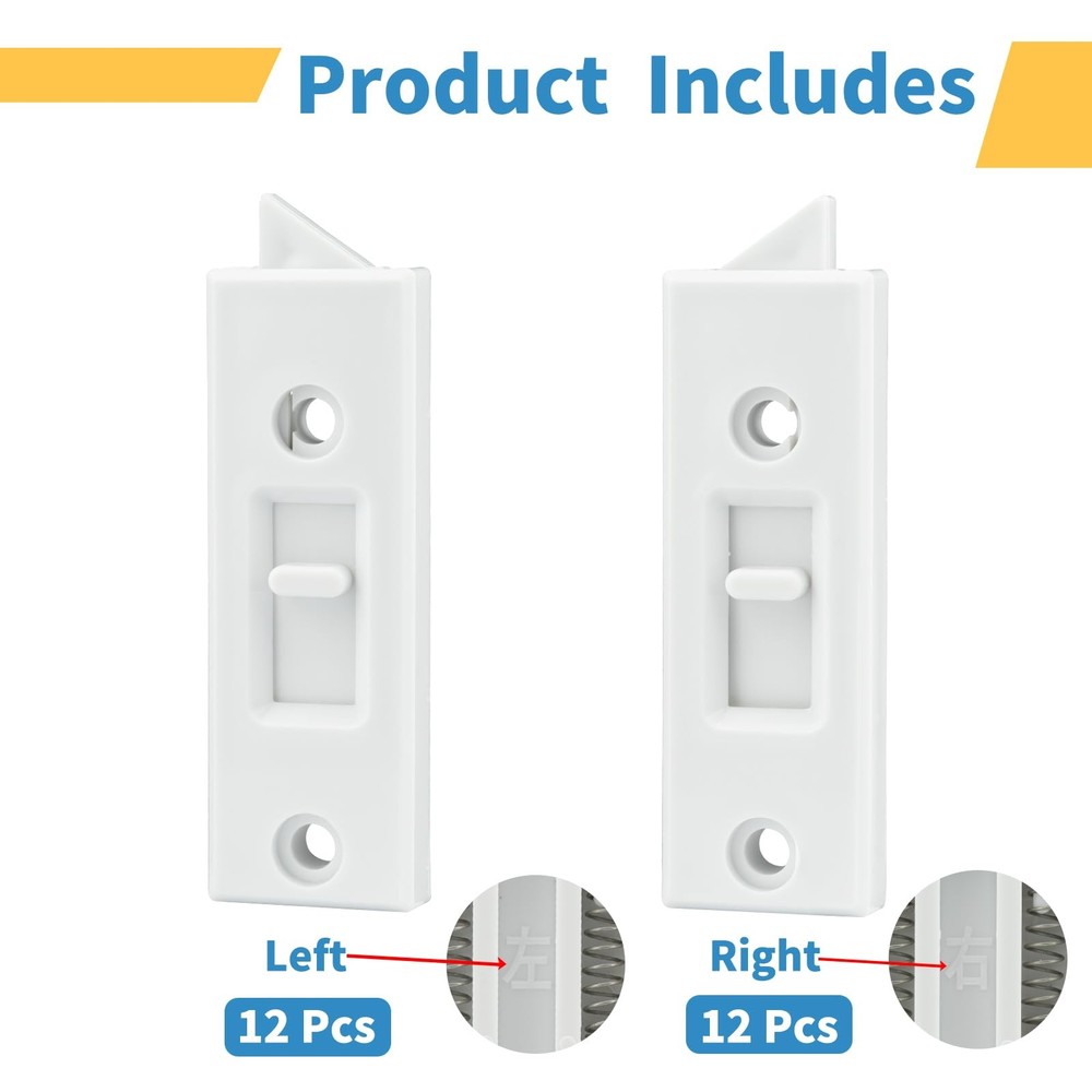 24 Pcs Window Latch Locks Spring Loaded Tilt 24 PCS, White