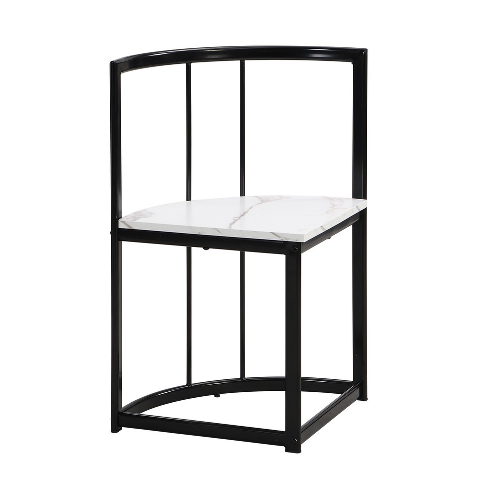 Modern 7-Piece Dining Table Set, Kitchen Faux Marble Table with Chairs for 6