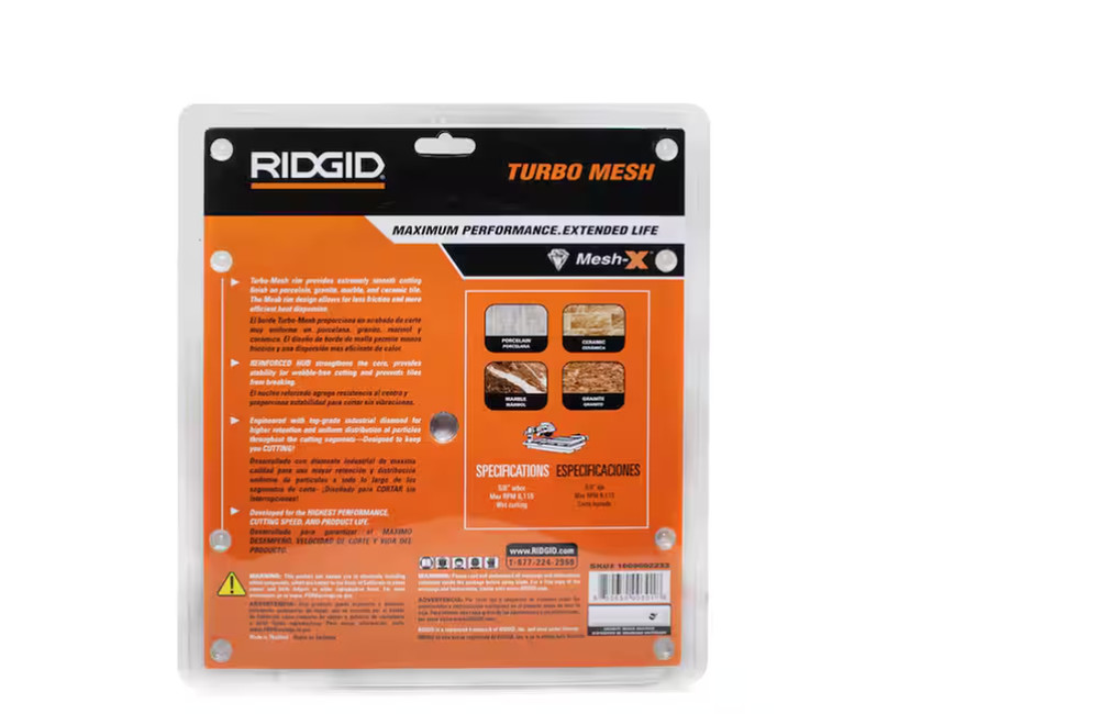 RIDGID 10 In. Mesh Continuous Rim Diamond Blade