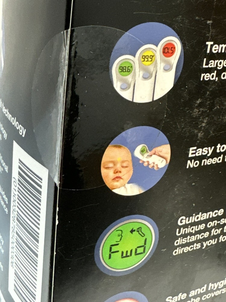 braun no touch+forehead thermometer scuffed box