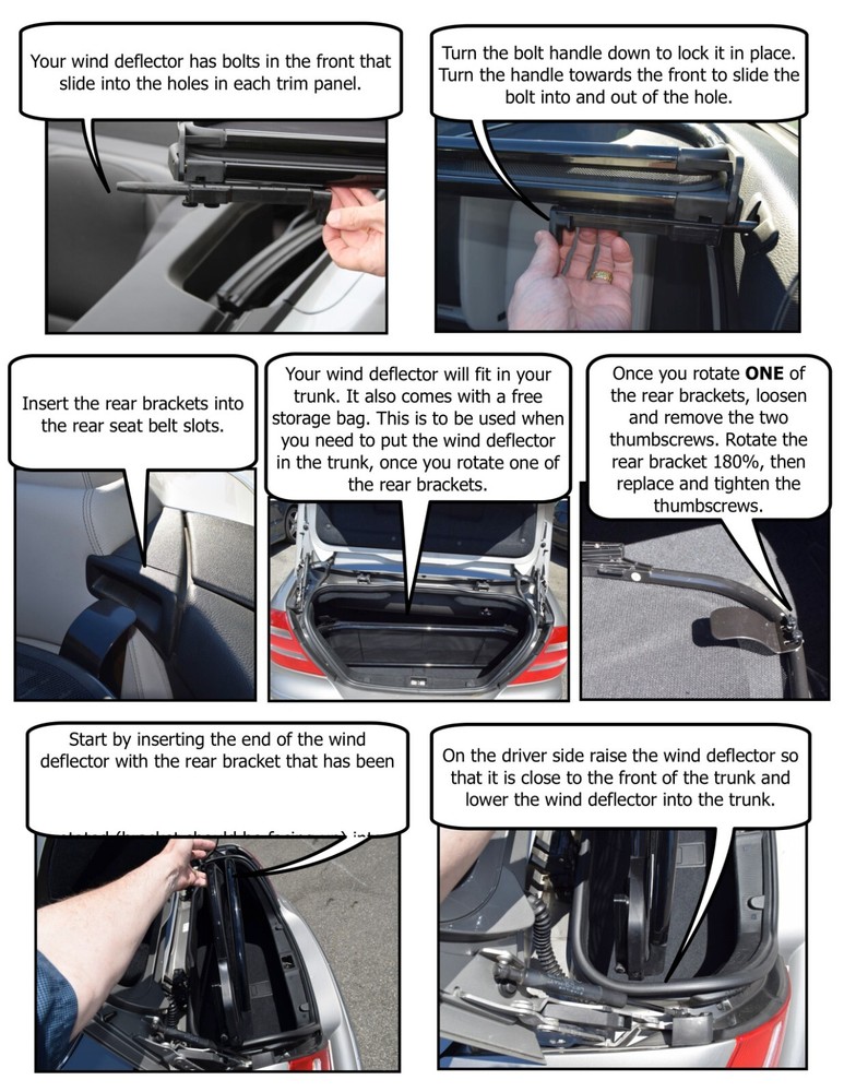 Wind Deflector for E Class Mercedes Convertibles E350, E400, E550 (2010 to 2017)