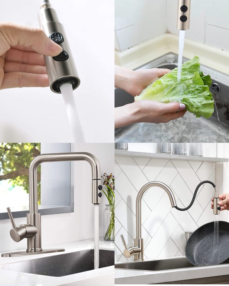 Pull Out Sink Sprayer Head Replacement,2 Function Kitchen Faucet Head 11 Adapter