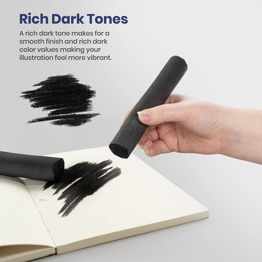 Large Willow Charcoal Stick Soft Black Charcoal for Sketching