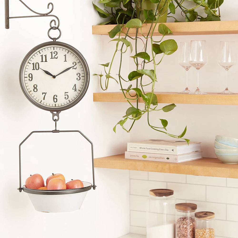 White Decorative Reproduction Scale Wall Clock