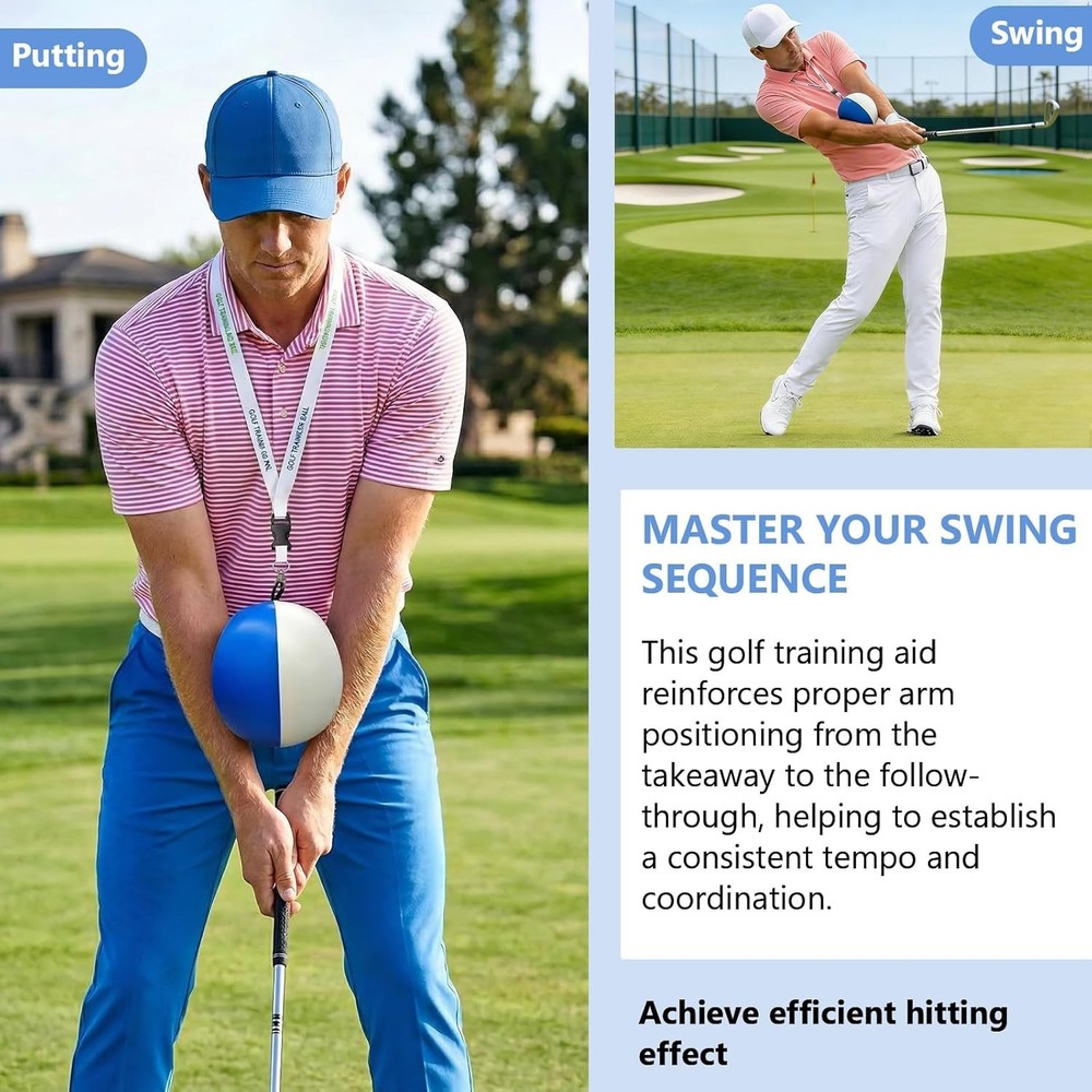 Golf Training Aid Ball for Precise & Consistent Swings Fix Slicing, Scooping & C