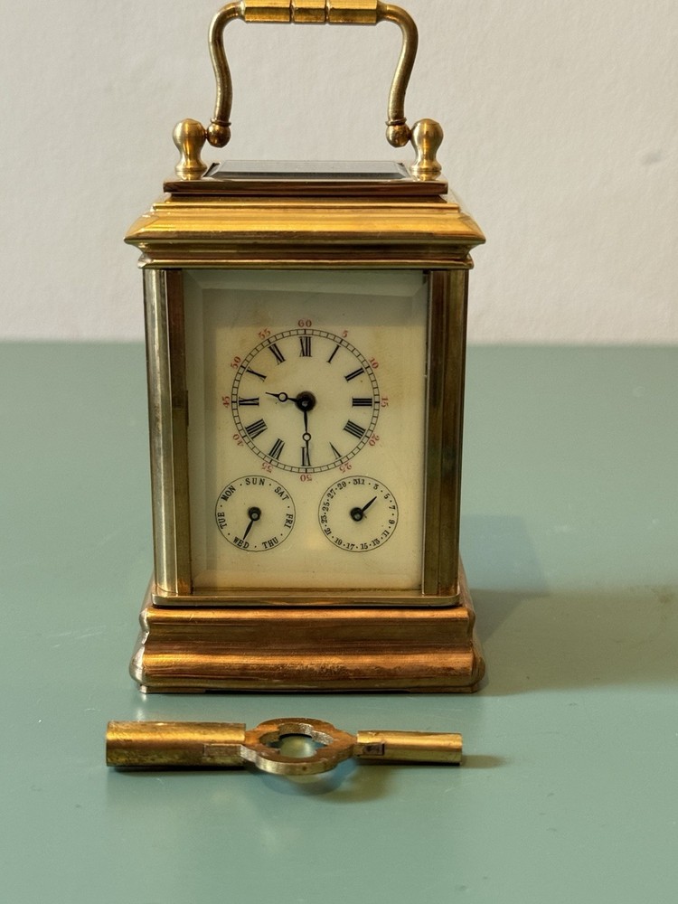 Bronze multi dial miniature carriage clock