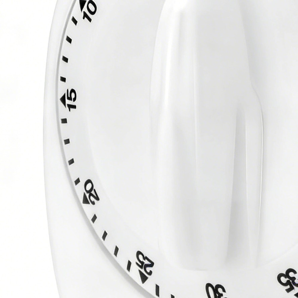 60-Minute Wind-Up Mechanical Timer Loud Alarm Visual Countdown White