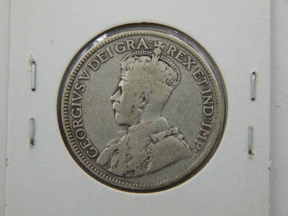 1931 Canada Silver 25 Cent Coin F