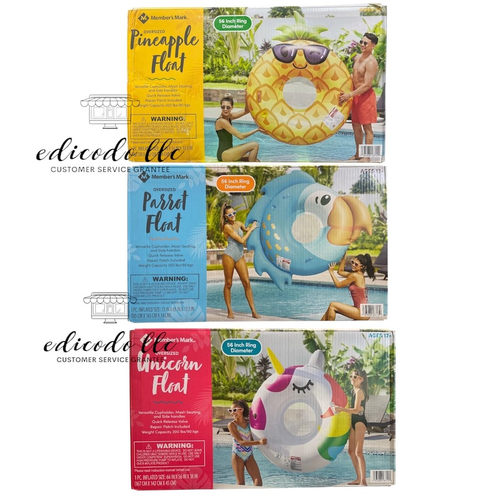 Member's Mark Oversized Pool Float, Mesh Seating, 82" x 64" Diameter