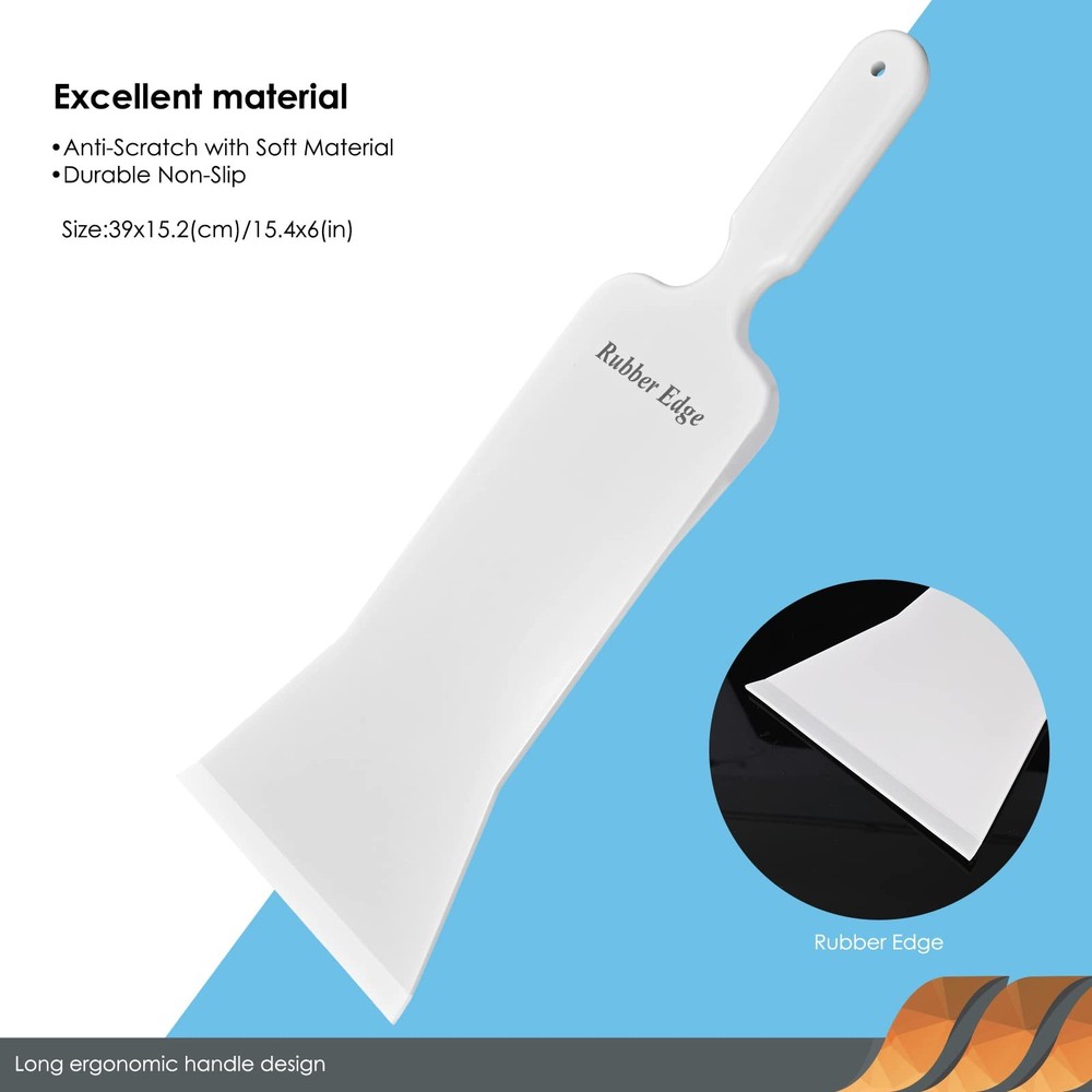 EHDIS Window Tint Bulldozer Squeegee Scrubber Paddle Squeegee, Long White