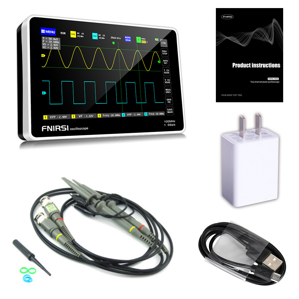 FNIRSI 1013D Dual Channel Touchable Panel Oscilloscope Mini 7" Touch Panel 2CH