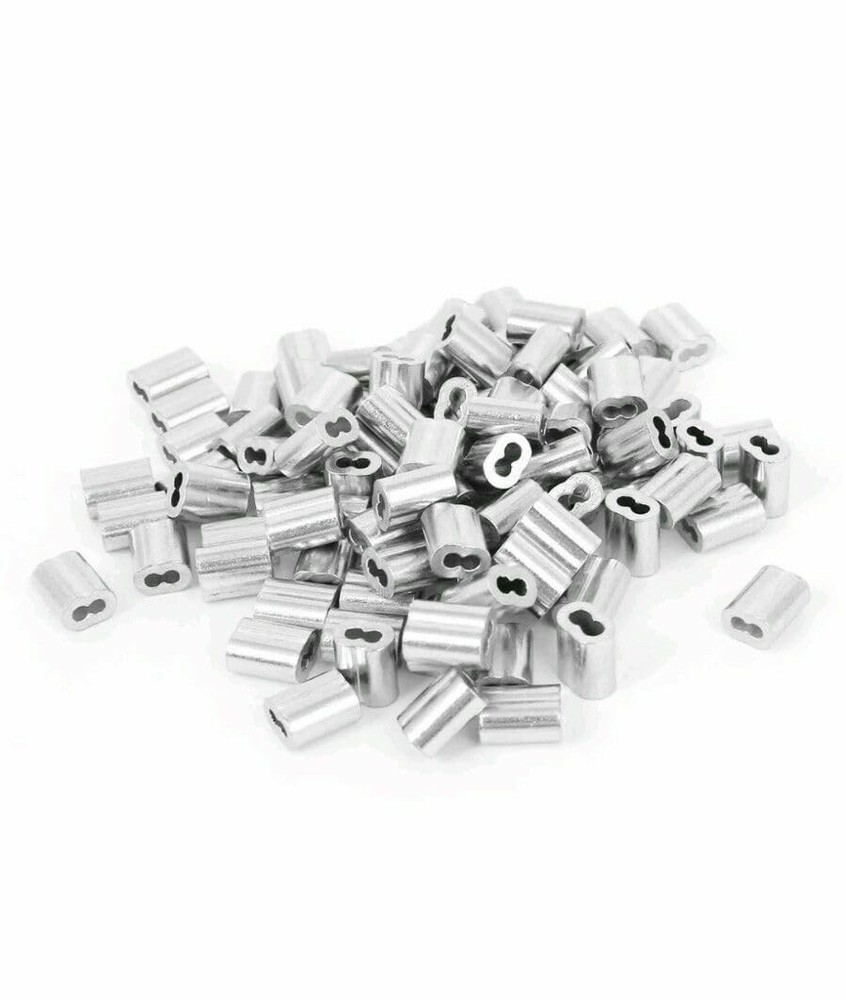 1/8 Inch Aluminum Double Ferrules 100 Pack