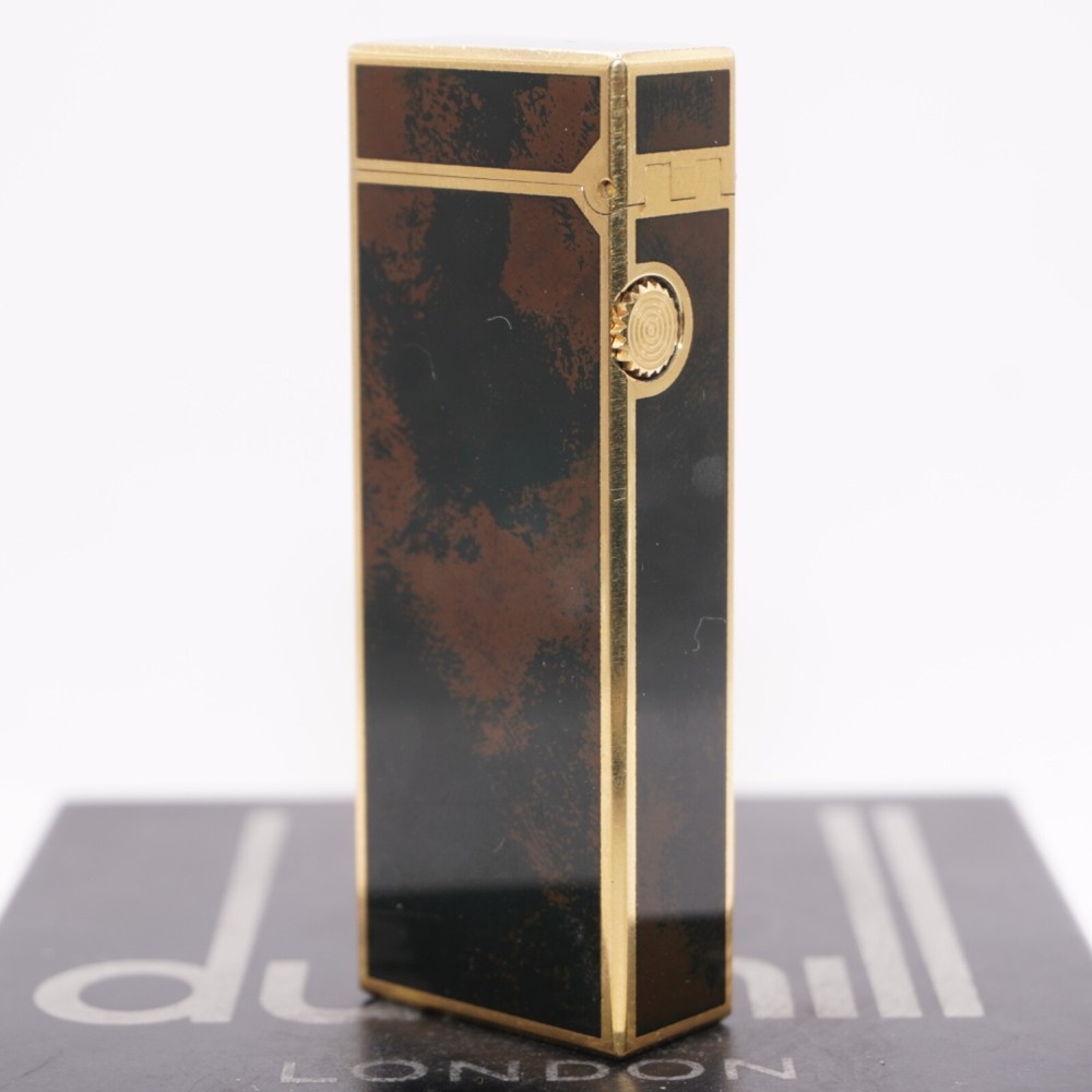 Dunhill Lighter Gold/Brown Lacquer_Ultrasonically Cleaned_WORKING
