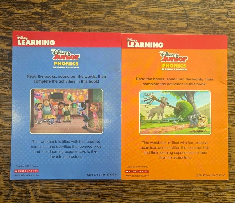 Disney Junior Phonics Reading Program Set 10 Books & 2 Workbooks