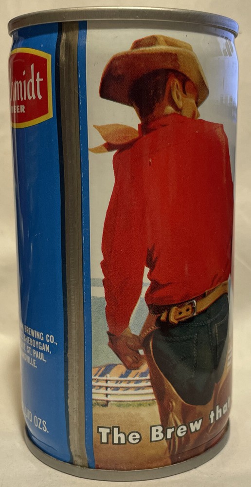 Schmidt Beer Rodeo Cowboy Beer Can G. Heileman Pull Ring Top Empty Excellent