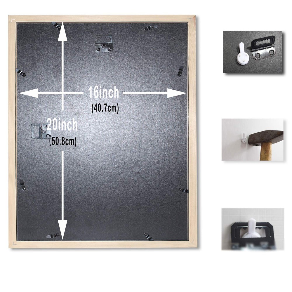 16x20inch Picture Frame 2 Pack Solid Wood Wall Mounting Certificate Poster Ph...