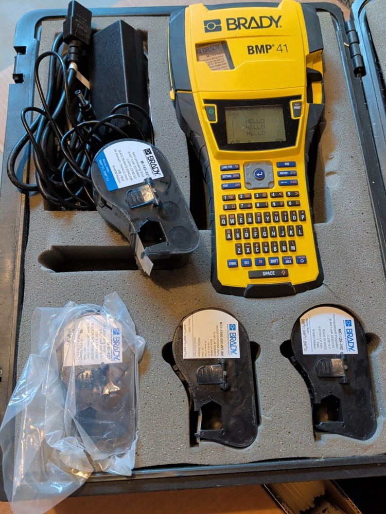 Brady BMP41 Portable Label Printer With Labels Kit Case Bundle