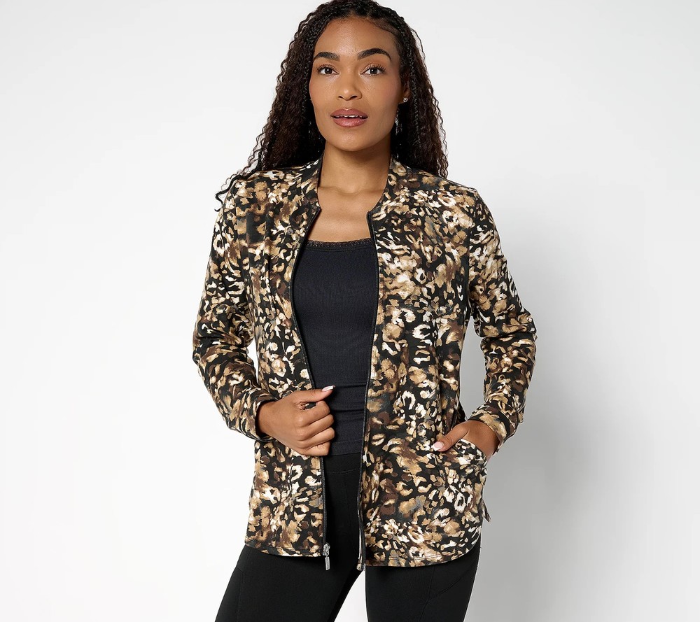 Denim & Co. Active Duo Stretch Zip Front Jacket NWT A696249