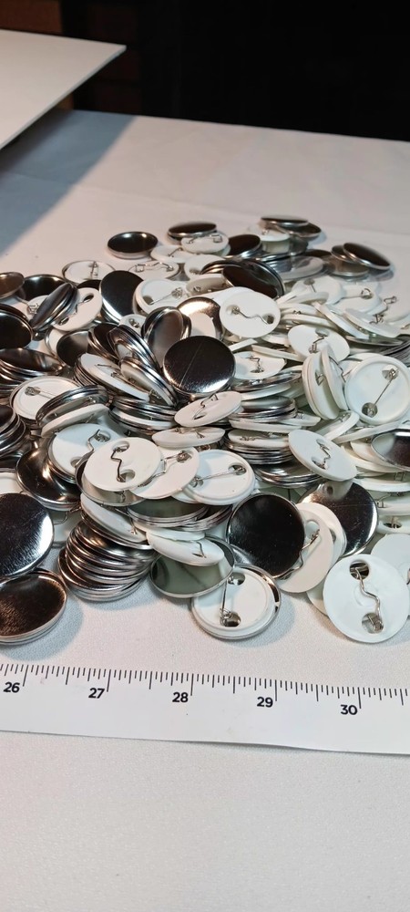 300 sets Round Button Making Metal Shells 1 1/4" & 1 3/16" Plastic Back Covers