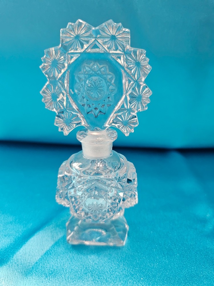 Vintage Crystal Perfume Bottle Pinwheel Pattern