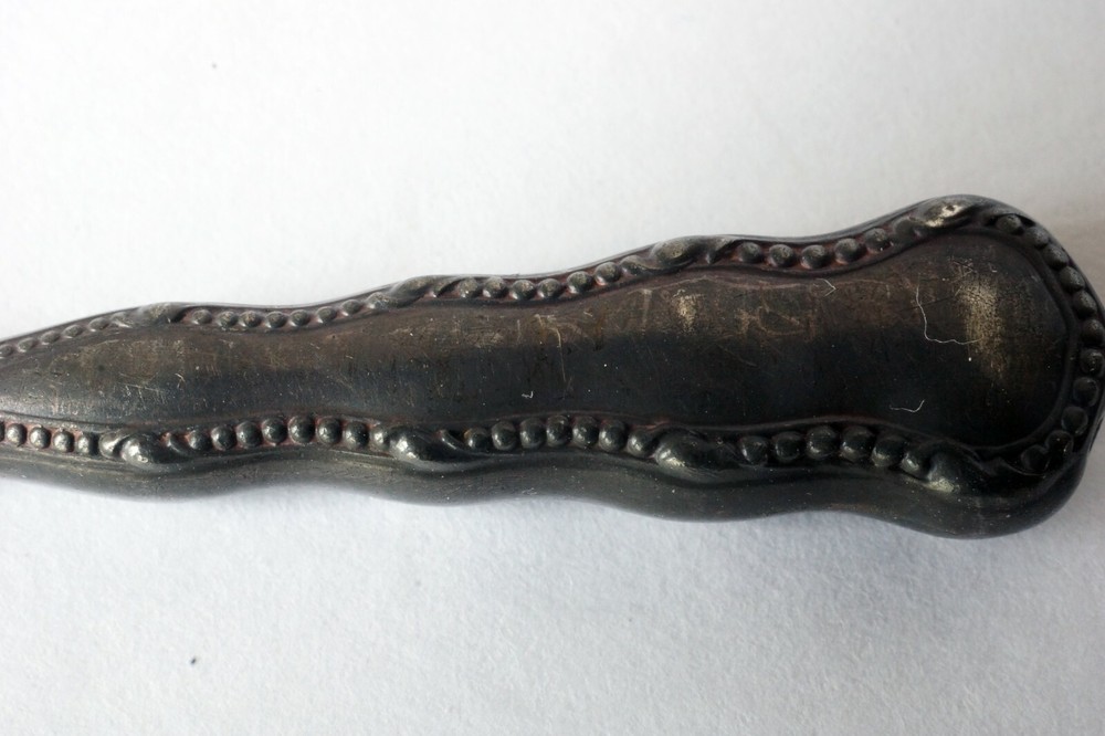 Vintage Sterling Silver Handle Shoe Button Hook 3 3/4" Long