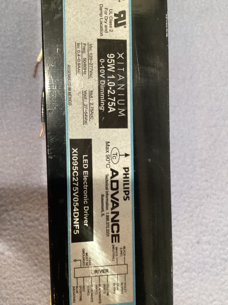PHILLIPS LED ELECTRONIC DRIVER, X1095C275V054DNFS