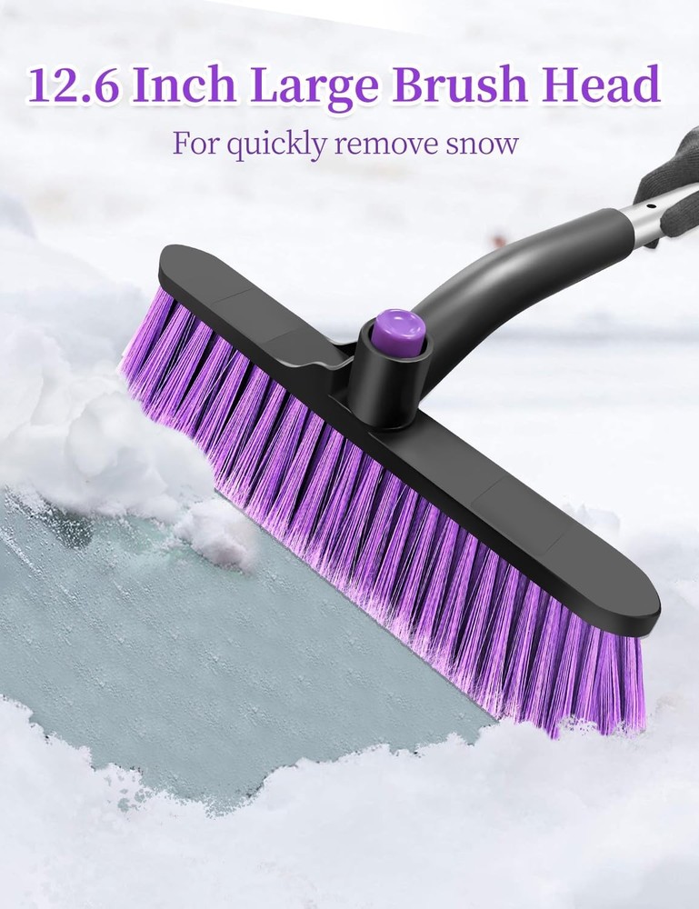 Extendable Ice Scraper and Snow Brush for Vehicles