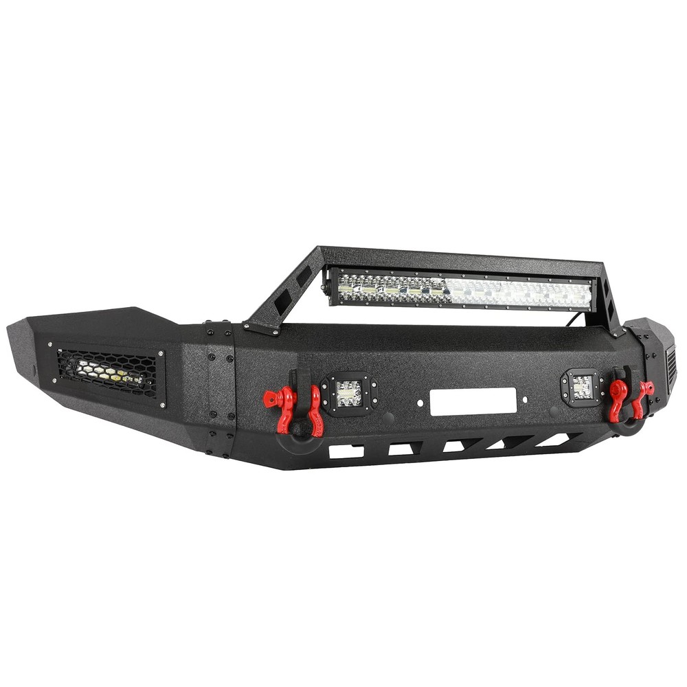 Front Bumper for 2006-2008 Ram 1500 Textured Black with D-ring LED Lights