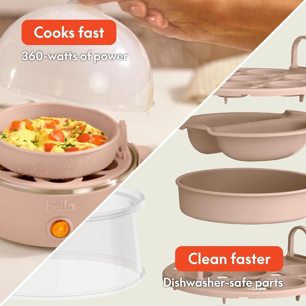 Electric Egg Cooker 14 Eggs Capacity Tray Double Stack Poached Scrambled Hard
