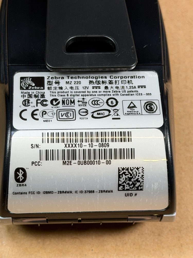 Zebra MZ220 Mobile Receipt Label Thermal Printer Bluetooth USB Ships Fast!!!