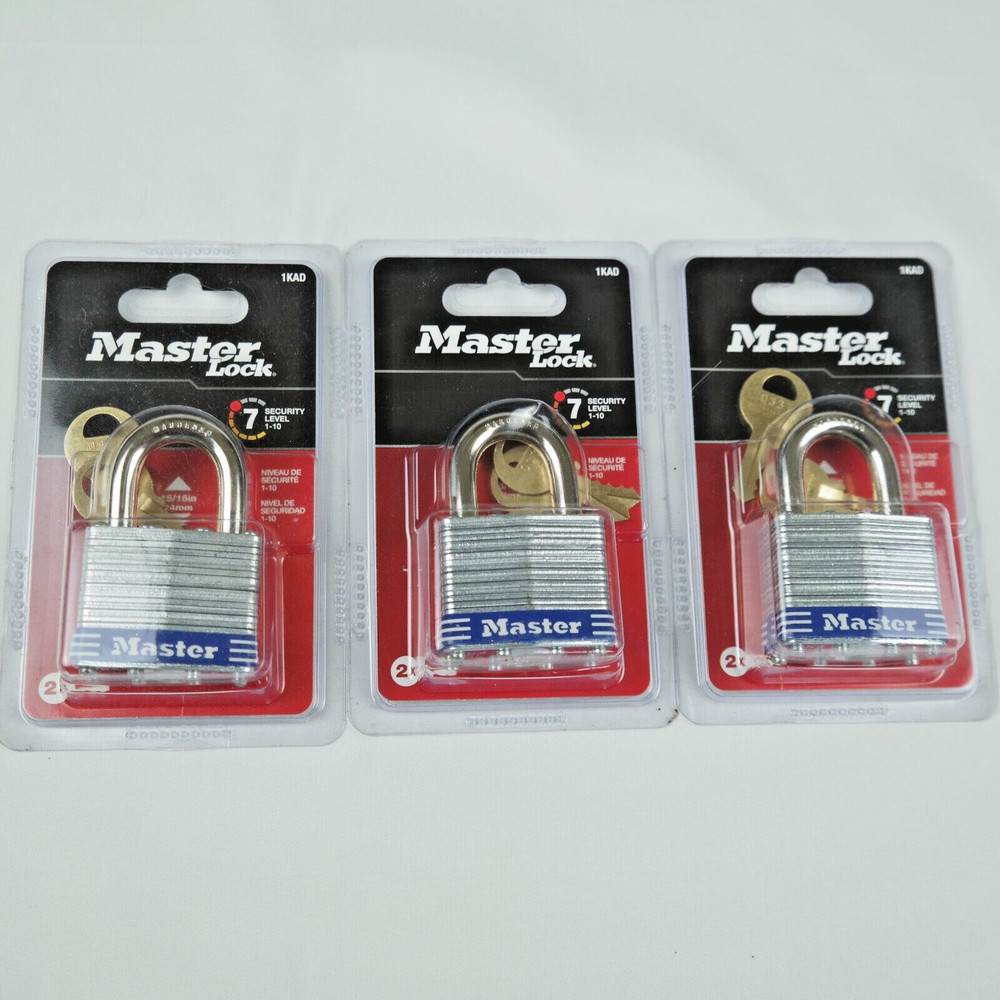 Master Lock 1KAD 15/16" Lock 3pk
