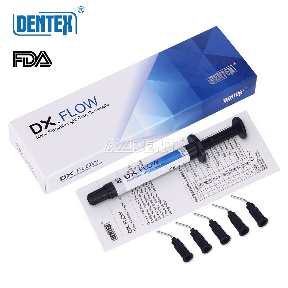 Dental Flowable Medium Flow A3 Light Cure Composite DENTEX DX.FLOW+5tips